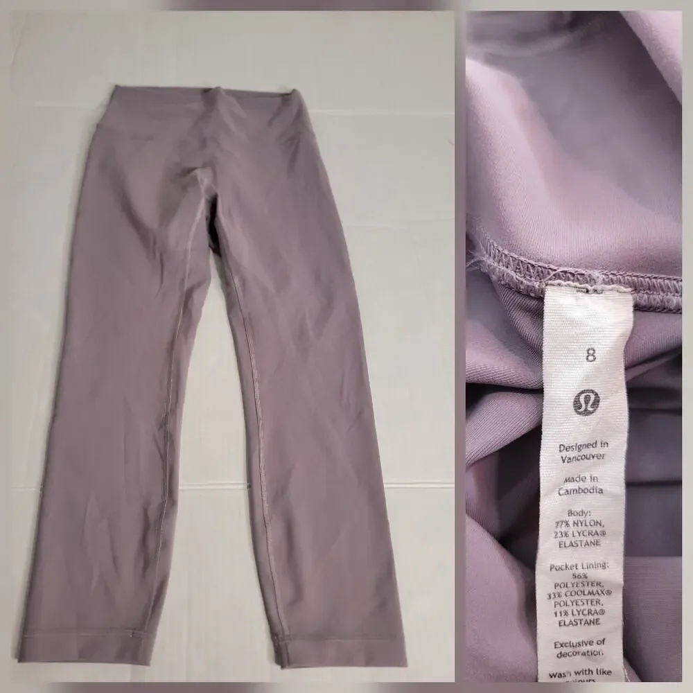Lululemon Leggings Sz 8 Wunder Train High-Rise Crop Lavender 23